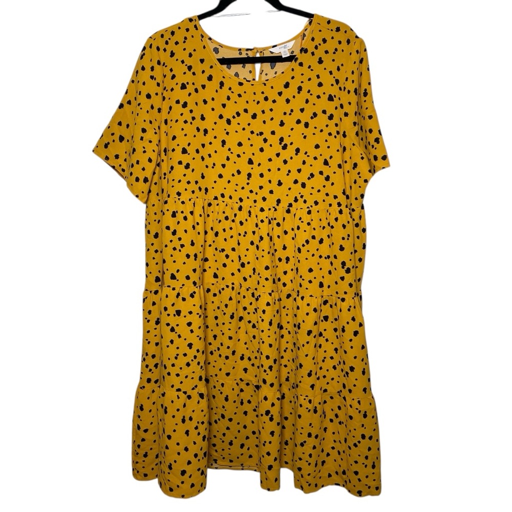 Terra & Sky Mustard Polka Dot Mini‎ Dress